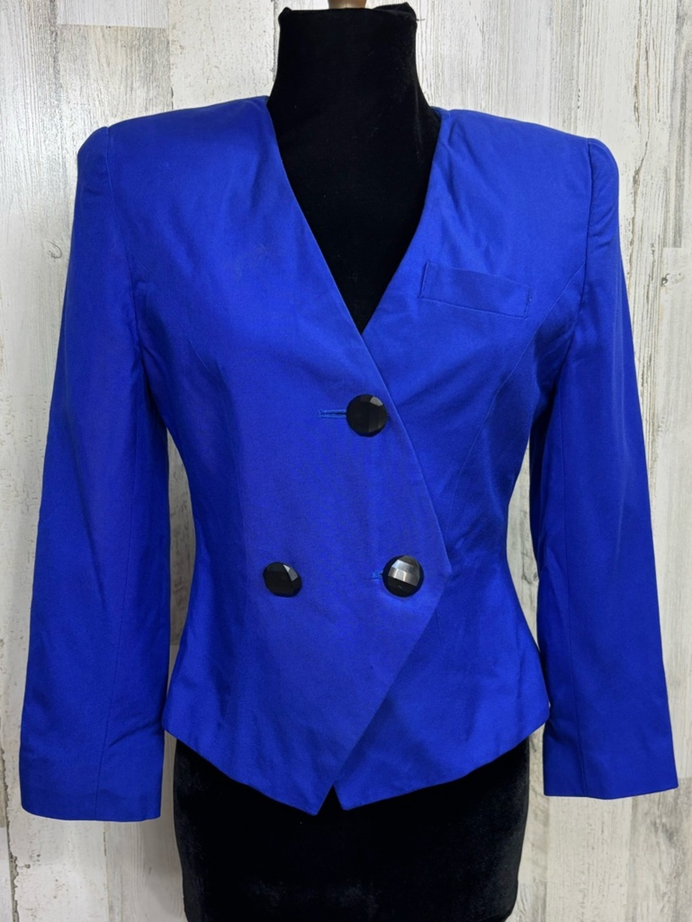 Michelle Stuart Vintage 90’s Cobalt Blue Double-Breasted Power Blazer